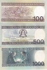 Lithuania Set 3 Unc 100 500 1000 Litu 1991 1994 P 50 51 52 Matching Number Nhb