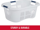 Rubbermaid Large Hip-hugger Laundry Basket hamper  1 5-bushel  White  Stackable 