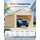 Uimoso Carport Replacement Canopy Cover With Side Panels 10x20ft Frame Excluded