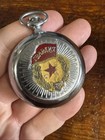 Vintage Molnija Russian Soviet Ussr Pocket Watch 1941-45 Cccp Flag Ww2