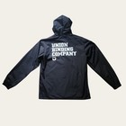 Union Binding Company Coaches Jacket Black Xl Button W hood Excellent Condition