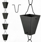 10 5 Ft  12 Cups  Metal Rain Chains For Gutters On Cups Vintage Rain Chain Black