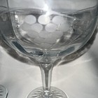 Set Of 2 Vintage Clear Etched Grapes And Vines Champagne Coupe Glasses 4 Oz