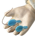 Beautiful Antique Turquoise Turned Glass Earrings For Bisque Doll 