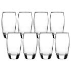 Set 8 Durable Clear Ellendale Drinking Glasses Heavy Base 16 Oz Dishwasher Safe