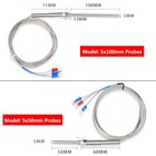 Pt100 Rtd Temperature Sensor Resistance Thermometer 3-wire 400    Probe 5 50 100mm