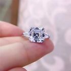 2 5ct Asscher Cut Vvs1 Lab Created Diamond Engagement 14k White Gold Finish Ring