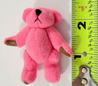 Vintage Miniature Handmade Plush Pink Teddy Bear 2 5   