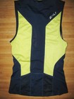 2xu Triathlon Jersey Tri Shirt Size Medium Zipper Front Navy Blue With Yellow
