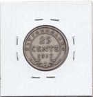 1917 C Newfoundland 25 Cents Silver Coin - Vg 