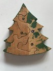Wooden Christmas Tree Puzzle Green 5 Pieces Holidays