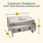 Cuisinart Chef s Style Tabletop Portable Propane Grill  20 000 Btu Stainless Ste
