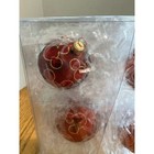 Disney Parks Red Glass Mickey Mouse Glitter Ornaments Set Of 4 Made In Poland