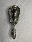 Antique Silver Plated Vanity Hair Brushes Pair Heavy Floral Art Nouveau Design