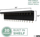 Ilyapa Wall Mounted Jewelry Organizer Shelf  Rustic Black Wood