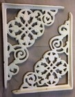 Set Of 4 Antique White Victorian Floral Style Cast Iron Brace   Bracket