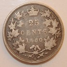 1880 H Canada 25 Cents Silver