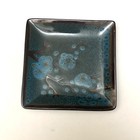 Set Of 2 Brown Blue Cherry Blossom Flower Floral 8  Square Plates