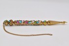 Vintage Enamel  Rhinestone Torah Pointer Yad Gold Judaica Reading Floral Crystal