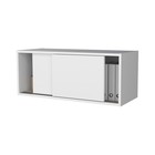 Multi-functional Sliding Door Floating Cabinet - White  Used For Storing Books