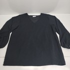 Qearal V-neck Blouson Long Sleeve Versatile Casual Dress Blouse Women s Size L