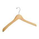 Sswbasics 17 Inch Contoured Natural Wood Coat Hangers - Case Of 50