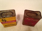 Lot Of 3 Antique Tins  Schilling Mustard Clabber Girl Baking Powder Vtg Kitchen