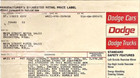 Monroney chevy plymouth ford vw datsun porsch pontiac Etc  On 65 Lb Paper Copy