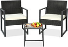 Bstophkl 3 Pieces Outdoor Wicker Bistro Set Patio Furniture Set With 2 Chairs An
