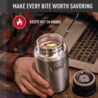 Thermos Vacuum Insulated Food Jar W  Folding Spoon  24oz  Matte Stainless