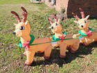 11 Ft Long Christmas Led Inflatable Santa Sleigh Reindeer Yard Lawn Decoration