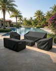 2 Pack Waterproof Patio Chair Covers Heavy Duty 600d Oxford Black Outdoor