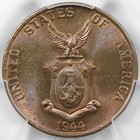 1944-s U s  Philippines One 1 Centavo 1c Pcgs Ms64 Rb  bn576 