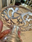 Vintage Pierced Silverplate Compote Basket Swing Handle India Intl Silver