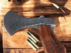 Custom Forged Viking  Axe  Damascus Steel Blade  Rose Wood Hand Engraved Handle