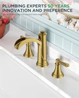 Brushed Gold Bathroom Faucet 3 Hole Widespread  Two Handle Antique Brass