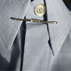 Vintage Slim Collar Bar Clip Silver Tone Spring Classic Gentleman Style 1950s