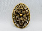 1930s-40s Vintage Floral Filigree Pendant For Necklace Large 3   