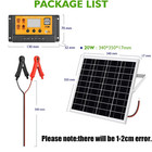 20w Solar Panel Trickle 12v Charger Battery Charger Kit Maintainer Boat Car Rv