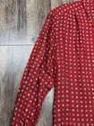 Vintage 80s Liz Claiborne Blouse Size Medium Rayon Red Foulard Medallion Pleated