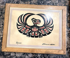 3 Vintage Clarence Wells Northwest Coast Style Art Tiles Loon Raven Sea Lion Lot