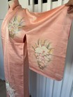 Vintage Japanese Mimatsu Kimono   Satin Pink With Hand Paint Flower   100  Silk