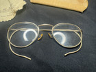 Vintage Gold Wire Rim Round Eye Glasses W case 12k Gold Filled Dr Kaplan