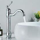 Chrome Bathroom Vessel Sink Faucet Single Handle Tall Basin Mixer Tap With Drain