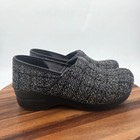Dansko Woven Pro Chenille Women s Clogs Vegan Black-gray Size 40  9 5 To 10 