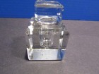 Vintage Glass Square Inkwell With Insert Lid
