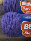 Bernat Super Value Yarn Lot 2 Skeins 8oz Ea 100  Acrylic Worsted Damson Purple