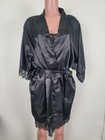 Vintage Sexy Nightgown Peignoir Robe Set Size Medium Black Made Usa Vtg