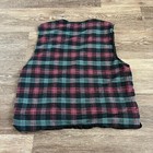 Vintage Robert Stock Mens Vest Large Red Black Green Plaid Check Lined Waistcoat