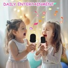 Mini Karaoke Machine Led Lights Bluetooth Speaker W microphone For Adults Kids